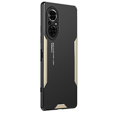 Funda Lujo Marco de Aluminio y Silicona Carcasa Bumper PB2 para Huawei Nova 9 SE Oro