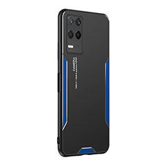 Funda Lujo Marco de Aluminio y Silicona Carcasa Bumper PB2 para Realme 8 5G Azul