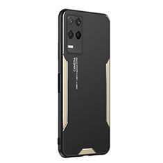 Funda Lujo Marco de Aluminio y Silicona Carcasa Bumper PB2 para Realme 8 5G Oro