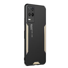 Funda Lujo Marco de Aluminio y Silicona Carcasa Bumper PB2 para Realme 9 5G India Oro