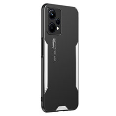 Funda Lujo Marco de Aluminio y Silicona Carcasa Bumper PB2 para Realme 9 Pro 5G Plata