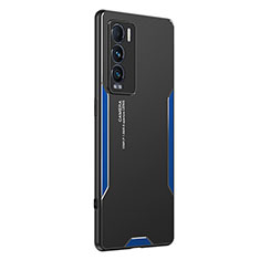 Funda Lujo Marco de Aluminio y Silicona Carcasa Bumper PB2 para Realme GT Master Explorer 5G Azul