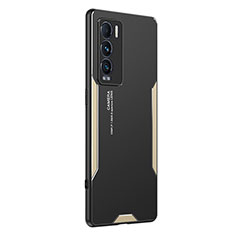 Funda Lujo Marco de Aluminio y Silicona Carcasa Bumper PB2 para Realme GT Master Explorer 5G Oro