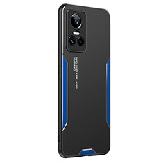 Funda Lujo Marco de Aluminio y Silicona Carcasa Bumper PB2 para Realme GT Neo3 5G Azul