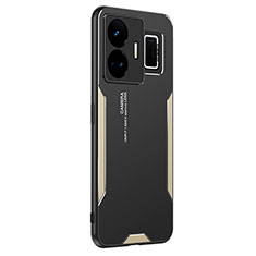 Funda Lujo Marco de Aluminio y Silicona Carcasa Bumper PB2 para Realme GT Neo5 5G Oro