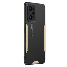 Funda Lujo Marco de Aluminio y Silicona Carcasa Bumper PB2 para Realme GT2 5G Oro