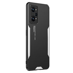 Funda Lujo Marco de Aluminio y Silicona Carcasa Bumper PB2 para Realme GT2 5G Plata