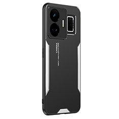 Funda Lujo Marco de Aluminio y Silicona Carcasa Bumper PB2 para Realme GT3 5G Plata