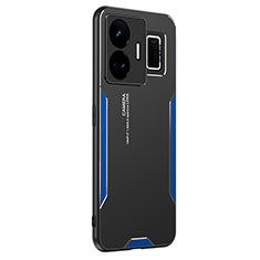 Funda Lujo Marco de Aluminio y Silicona Carcasa Bumper PB2 para Realme GT5 5G Azul