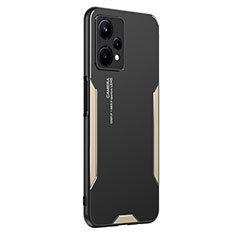 Funda Lujo Marco de Aluminio y Silicona Carcasa Bumper PB2 para Realme V25 5G Oro