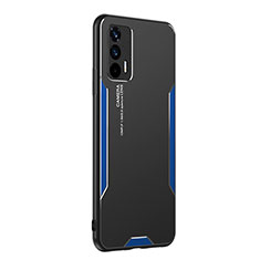 Funda Lujo Marco de Aluminio y Silicona Carcasa Bumper PB2 para Realme X7 Max 5G Azul