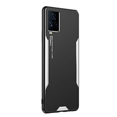 Funda Lujo Marco de Aluminio y Silicona Carcasa Bumper PB2 para Vivo iQOO 7 Legend 5G Plata