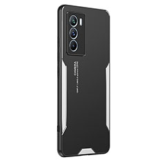 Funda Lujo Marco de Aluminio y Silicona Carcasa Bumper PB2 para Vivo iQOO 9 SE 5G Plata