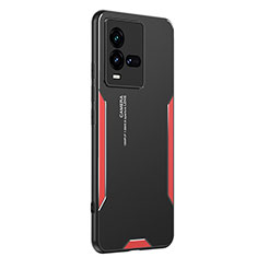 Funda Lujo Marco de Aluminio y Silicona Carcasa Bumper PB2 para Vivo iQOO 9T 5G Rojo