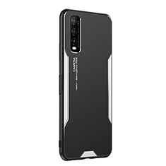 Funda Lujo Marco de Aluminio y Silicona Carcasa Bumper PB2 para Vivo iQOO U1 Plata