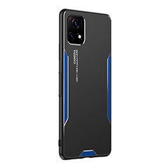 Funda Lujo Marco de Aluminio y Silicona Carcasa Bumper PB2 para Vivo iQOO U3 5G Azul