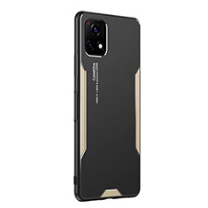 Funda Lujo Marco de Aluminio y Silicona Carcasa Bumper PB2 para Vivo iQOO U3 5G Oro