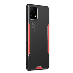 Funda Lujo Marco de Aluminio y Silicona Carcasa Bumper PB2 para Vivo iQOO U3x 5G Rojo