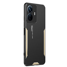 Funda Lujo Marco de Aluminio y Silicona Carcasa Bumper PB2 para Vivo iQOO Z6 Lite 5G Oro