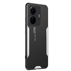 Funda Lujo Marco de Aluminio y Silicona Carcasa Bumper PB2 para Vivo iQOO Z6 Pro 5G Plata