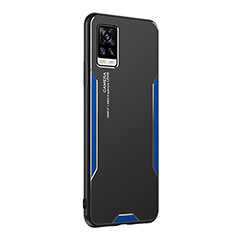 Funda Lujo Marco de Aluminio y Silicona Carcasa Bumper PB2 para Vivo V20 (2021) Azul