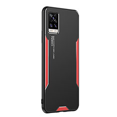 Funda Lujo Marco de Aluminio y Silicona Carcasa Bumper PB2 para Vivo V20 (2021) Rojo