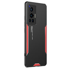 Funda Lujo Marco de Aluminio y Silicona Carcasa Bumper PB2 para Vivo X70 Pro 5G Rojo