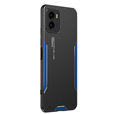 Funda Lujo Marco de Aluminio y Silicona Carcasa Bumper PB2 para Vivo Y10 Azul