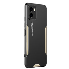 Funda Lujo Marco de Aluminio y Silicona Carcasa Bumper PB2 para Vivo Y10 t1 Oro