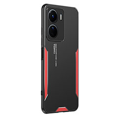 Funda Lujo Marco de Aluminio y Silicona Carcasa Bumper PB2 para Vivo Y16 Rojo