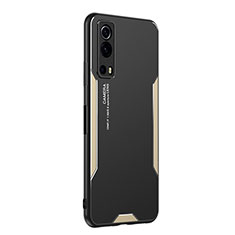 Funda Lujo Marco de Aluminio y Silicona Carcasa Bumper PB2 para Vivo Y52 5G Plata