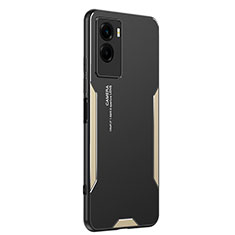 Funda Lujo Marco de Aluminio y Silicona Carcasa Bumper PB2 para Vivo Y55s (2021) Oro