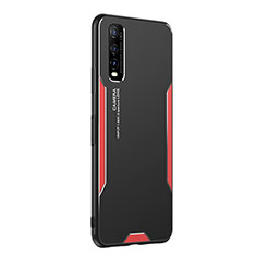 Funda Lujo Marco de Aluminio y Silicona Carcasa Bumper PB2 para Vivo Y70S 5G Rojo