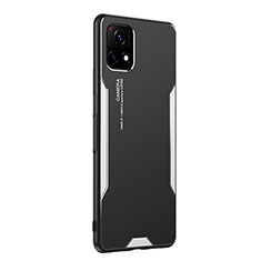 Funda Lujo Marco de Aluminio y Silicona Carcasa Bumper PB2 para Vivo Y72 India Plata