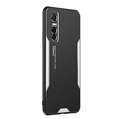 Funda Lujo Marco de Aluminio y Silicona Carcasa Bumper PB2 para Vivo Y73s 5G Plata