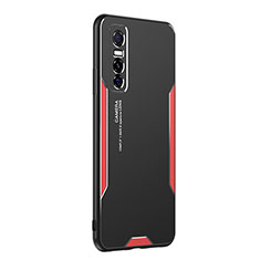 Funda Lujo Marco de Aluminio y Silicona Carcasa Bumper PB2 para Vivo Y73s 5G Rojo