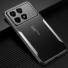 Funda Lujo Marco de Aluminio y Silicona Carcasa Bumper PB2 para Xiaomi Redmi K70 5G Plata