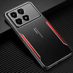 Funda Lujo Marco de Aluminio y Silicona Carcasa Bumper PB2 para Xiaomi Redmi K70 Pro 5G Rojo