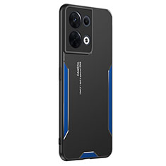 Funda Lujo Marco de Aluminio y Silicona Carcasa Bumper PB2 para Xiaomi Redmi Note 13 5G Azul