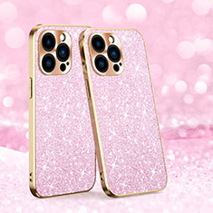 Funda Silicona Carcasa Goma Bling-Bling AC1 para Apple iPhone 15 Pro Oro Rosa