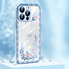 Funda Silicona Carcasa Goma Bling-Bling AT1 para Apple iPhone 13 Pro Azul