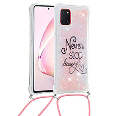 Funda Silicona Carcasa Goma Bling-Bling con Acollador Cordon Lanyard S02 para Samsung Galaxy Note 10 Lite Multicolor