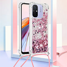 Funda Silicona Carcasa Goma Bling-Bling con Acollador Cordon Lanyard S03 para Xiaomi Poco C55 Purpura Claro