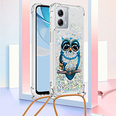 Funda Silicona Carcasa Goma Bling-Bling con Acollador Cordon Lanyard YB2 para Motorola Moto G 5G (2023) Multicolor