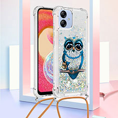 Funda Silicona Carcasa Goma Bling-Bling con Acollador Cordon Lanyard YB2 para Samsung Galaxy A04 4G Multicolor