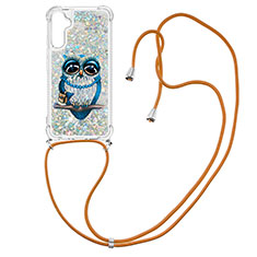 Funda Silicona Carcasa Goma Bling-Bling con Acollador Cordon Lanyard YB2 para Samsung Galaxy A34 5G Multicolor