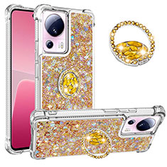 Funda Silicona Carcasa Goma Bling-Bling con Anillo de dedo Soporte S01 para Xiaomi Civi 2 5G Oro