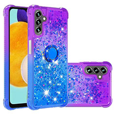 Funda Silicona Carcasa Goma Bling-Bling con Anillo de dedo Soporte S02 para Samsung Galaxy A13 5G Morado