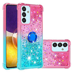 Funda Silicona Carcasa Goma Bling-Bling con Anillo de dedo Soporte S02 para Samsung Galaxy A24 4G Rosa