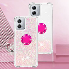 Funda Silicona Carcasa Goma Bling-Bling con Anillo de dedo Soporte YB1 para Motorola Moto G 5G (2023) Rosa